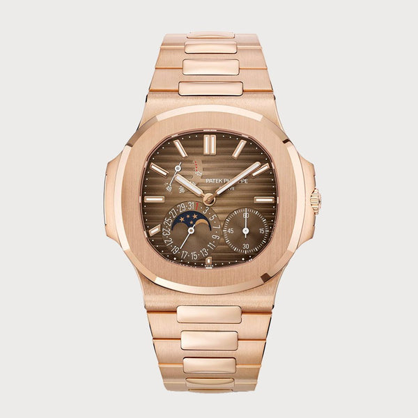 Patek Philippe Nautilus Moon Phases With Chocolate Dial In Rose Gold