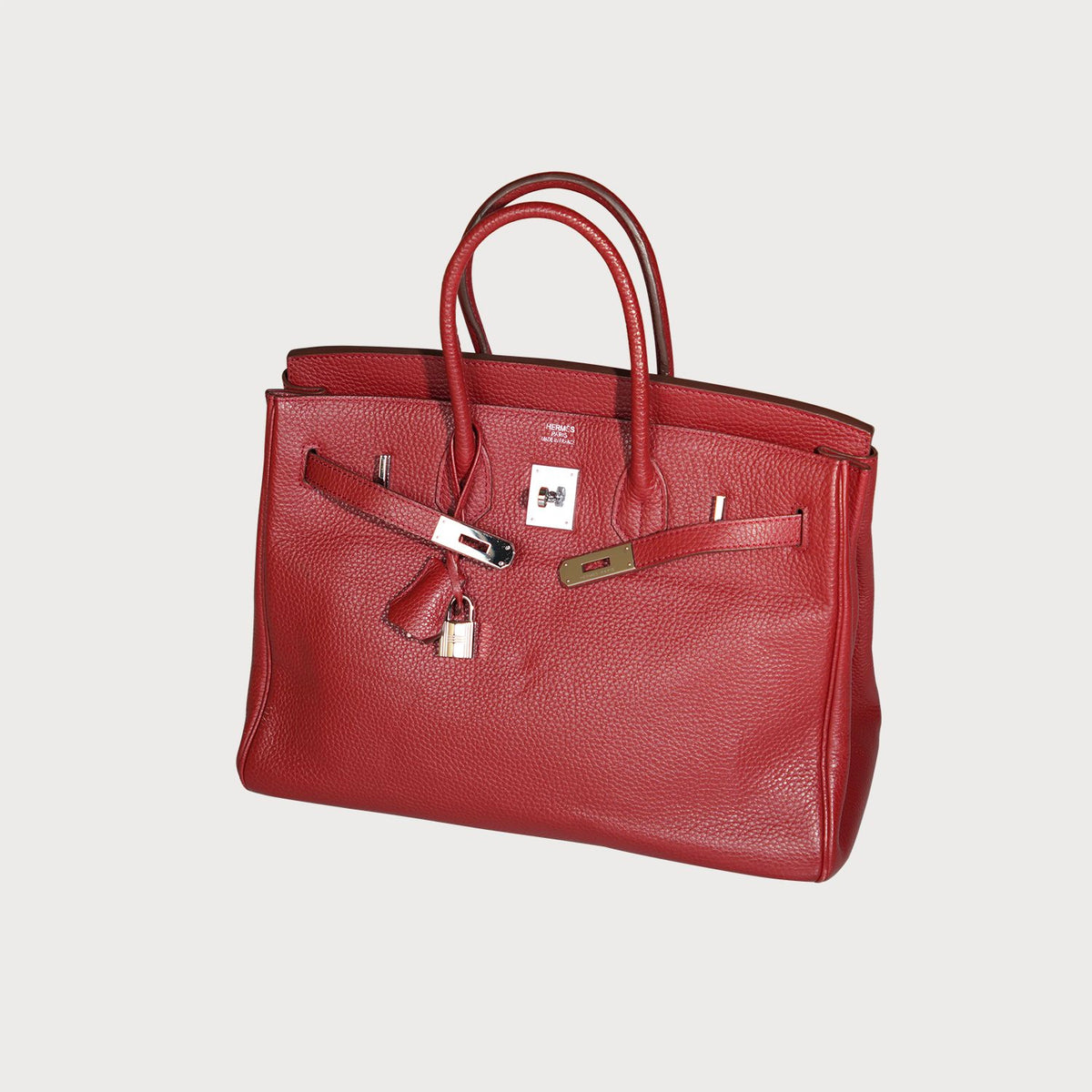 Hermès Birkin 35 Rouge / Red With Palladium Hardware - view 9