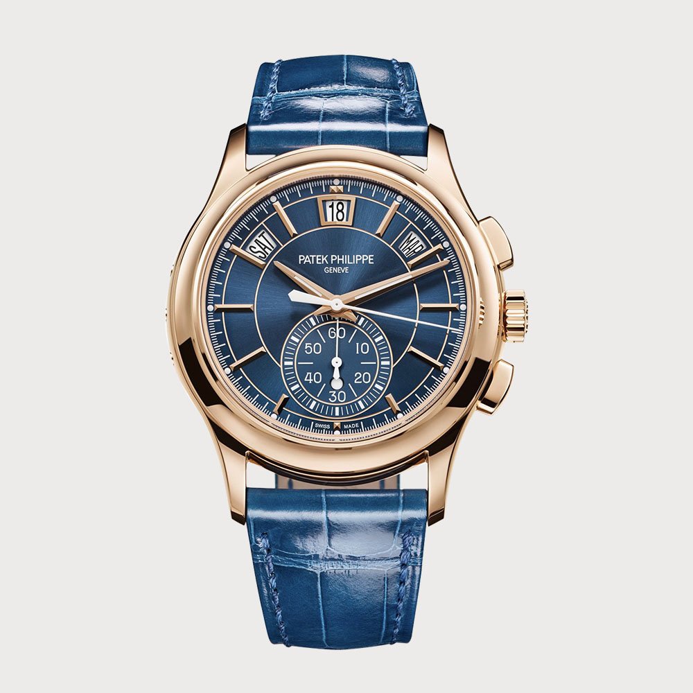 Patek Philippe Flyback Chronograph Annual Calendar With Blue Dial In Rose Gold