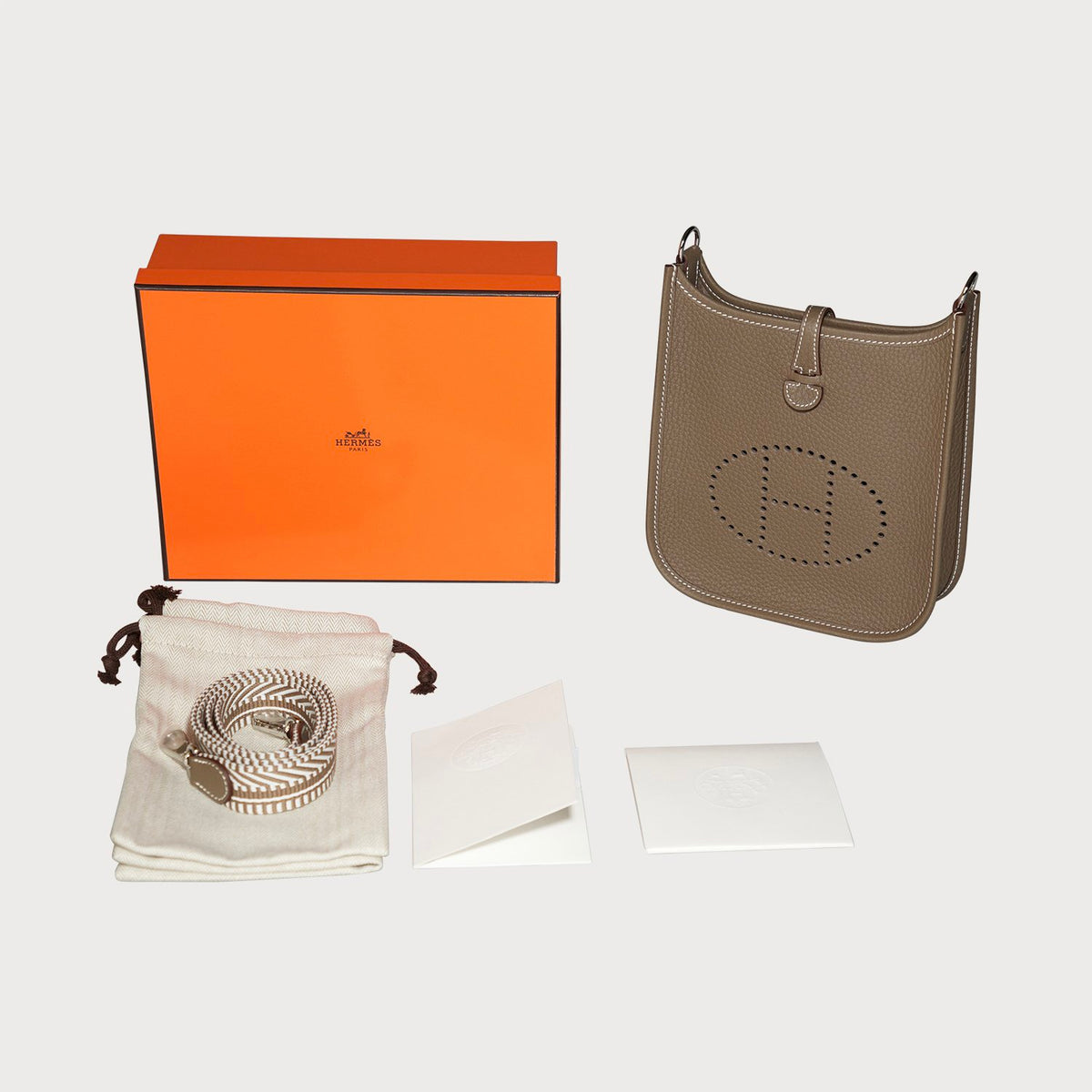 Hermès Evelyne 16 Etoupe With Palladium Hardware In Clemmence Leather With Amazone Strap - view 7