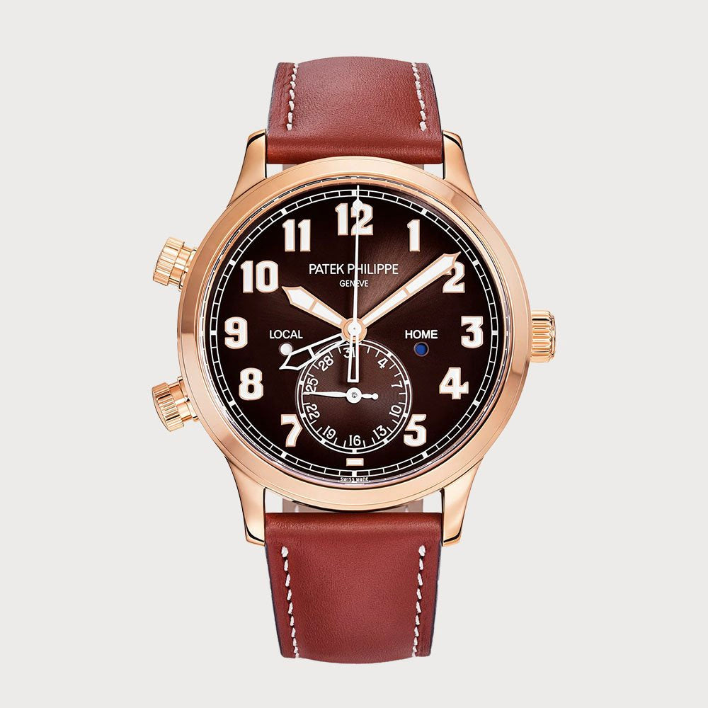 Patek Philippe Calatrava Pilot Travel Time With Chocolate Brown Dial In Rose Gold
