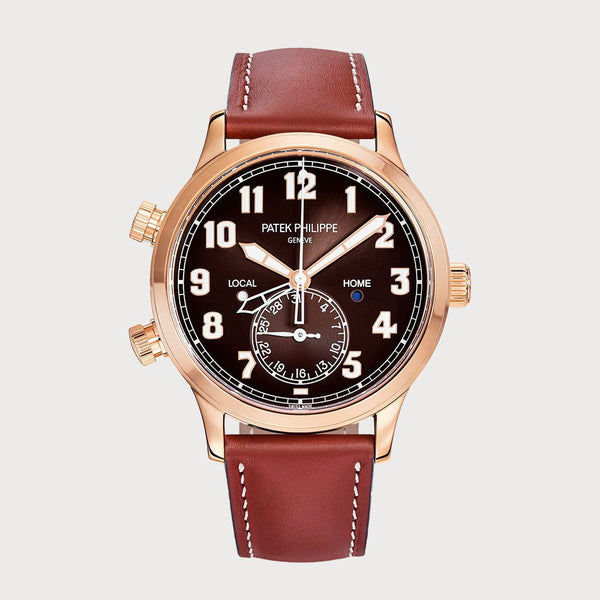 Patek Philippe Calatrava Pilot Travel Time With Chocolate Brown Dial In Rose Gold