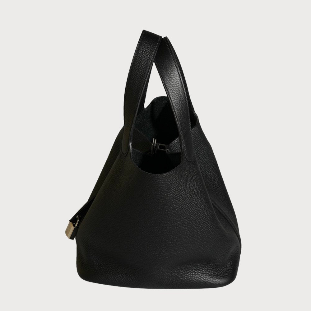 Hermès Picotin Lock 22 Black With Palladium Hardware In Clemmence Leather - view 2
