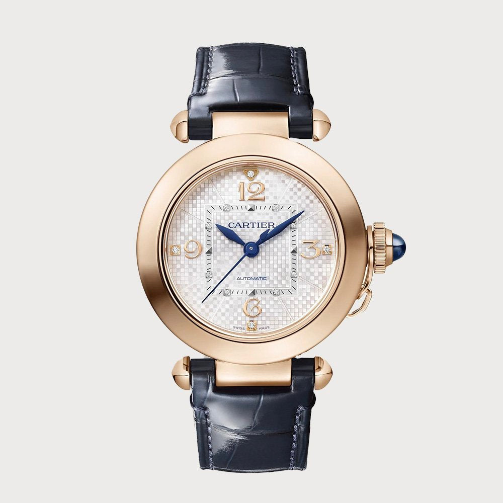 Cartier Pasha 35mm In Rose Gold With White Dial