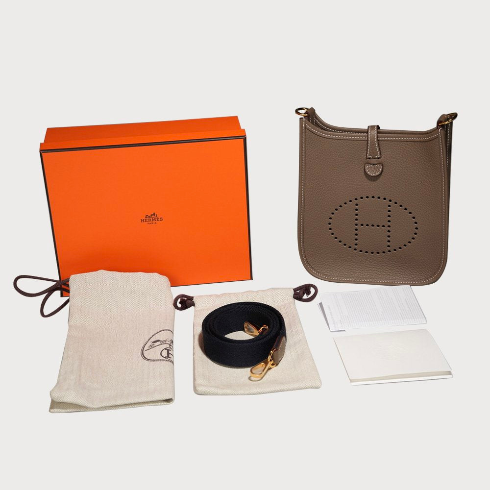 Hermès Evelyne 16 Etoupe With Gold Hardware In Clemmence Leather - view 6