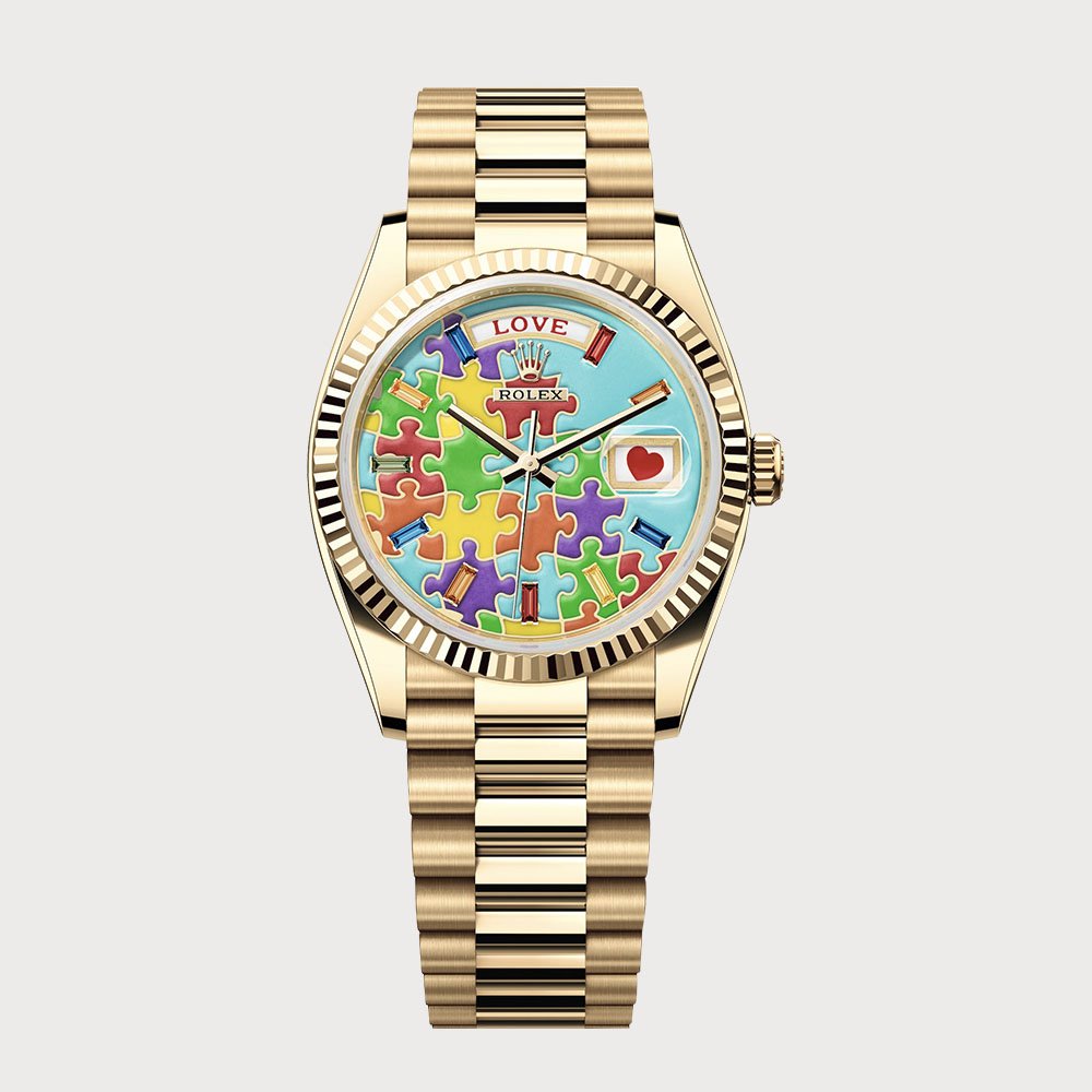 Rolex Day-Date 36 Emoji Puzzle Dial In Yellow Gold