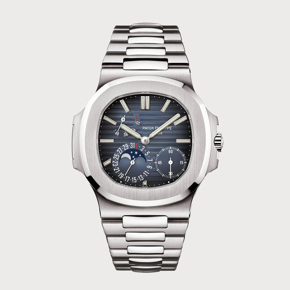 Patek Philippe Nautilus Moon Phases With Blue Dial In Stainless Steel