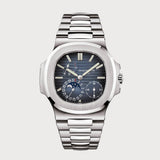 Nautilus Moon Phases With Blue Dial In Stainless Steel