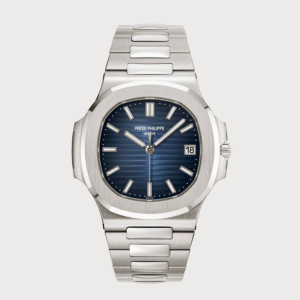 Patek Philippe Nautilus With Blue Dial In White Gold