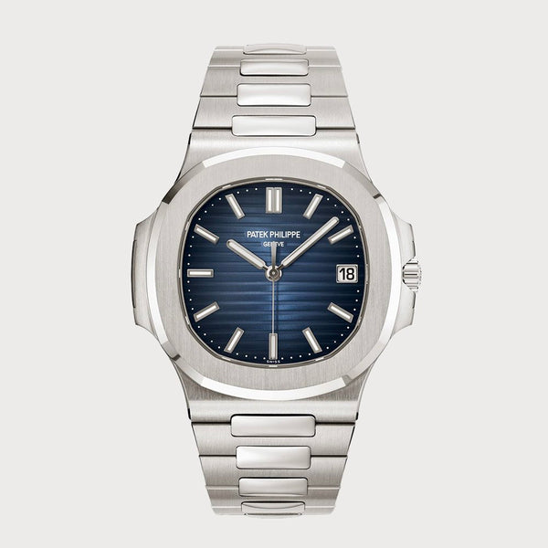 Patek Philippe Nautilus With Blue Dial In White Gold