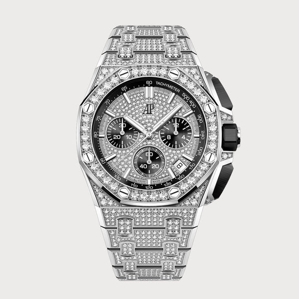 Audemars Piguet Royal Oak Offshore Chronograph Full Diamond Set On White Gold With Diamond Dial