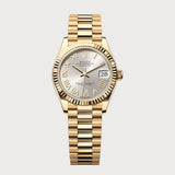 Datejust 31 Silver Roman Diamond Dial In Yellow Gold