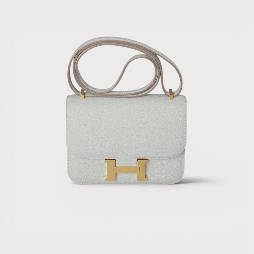 Hermes Constance 18 Mini Gris Perle PBHW Chevre Mysore