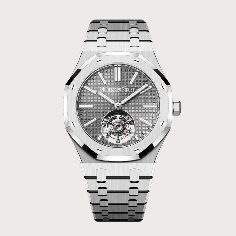 Audemars Piguet Royal Oak 41 Flying Tourbillon In Stainless Steel With Rhodium Dial