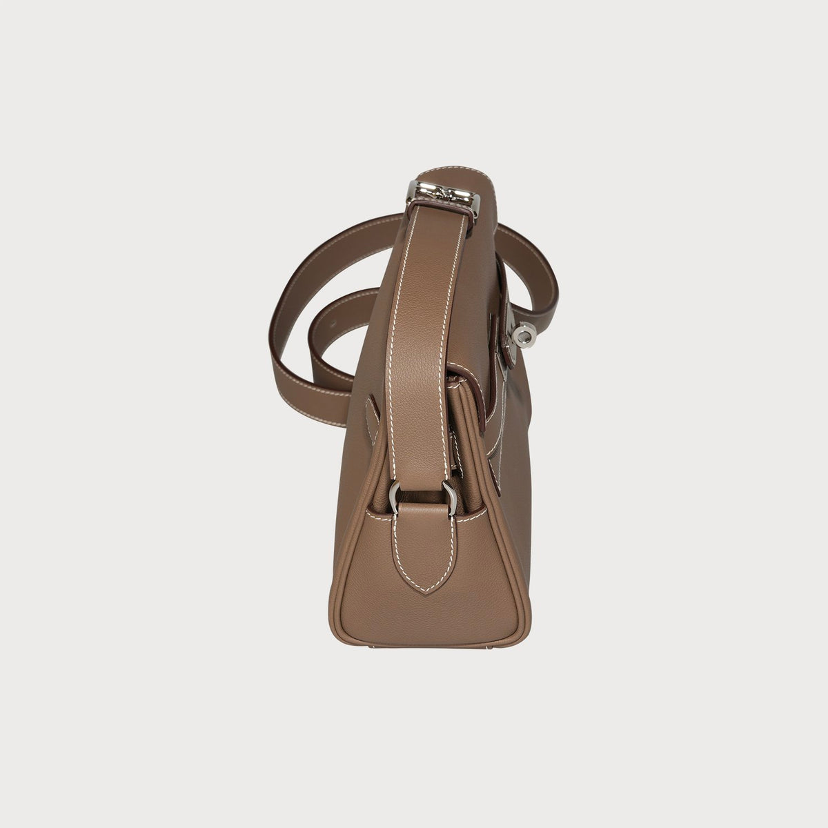 Hermès Hermes Kelly Messenger Pm Etoupe With Palladium Hardware In Evercolor Leather - view 3