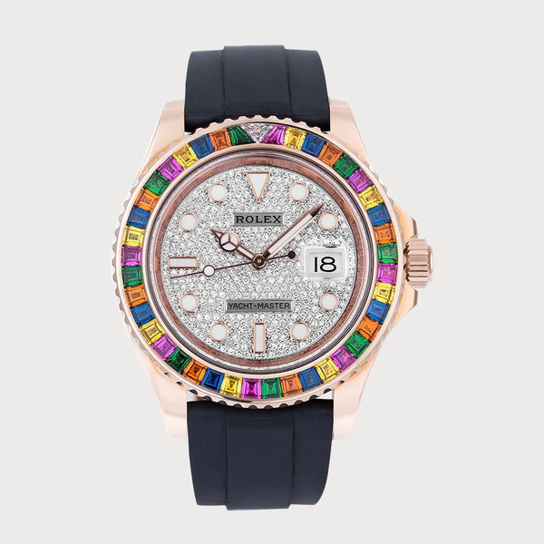 Rolex Yacht-Master Rainbow Haribo With Pave Dial In Rose Gold