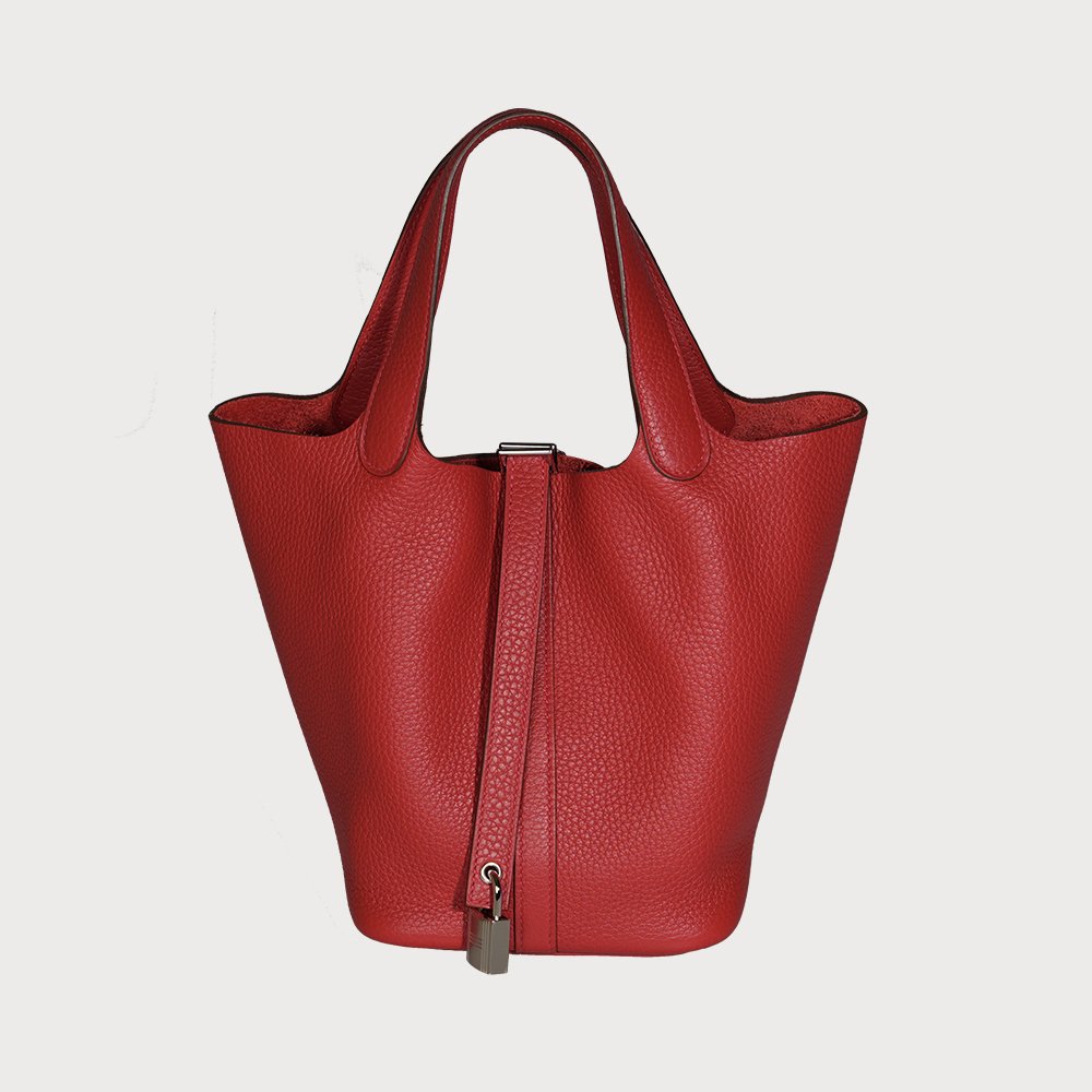 Hermès Picotin Lock 18 Rouge Casaque / Red With Palladium Hardware In Taurillon Clemmence - view 2