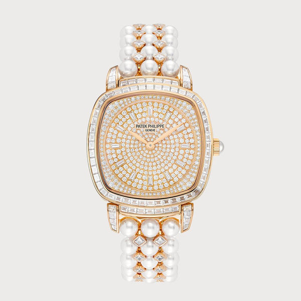 Patek Philippe Gondolo Haute Joaillerie Set With Akoya Pearls & Diamonds In Rose Gold