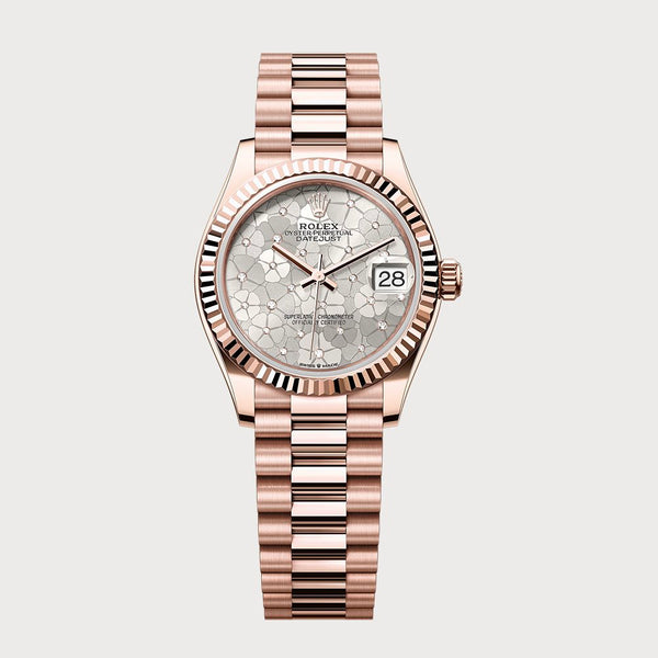 Rolex Datejust 31 Floral Diamond Dial In Rose Gold