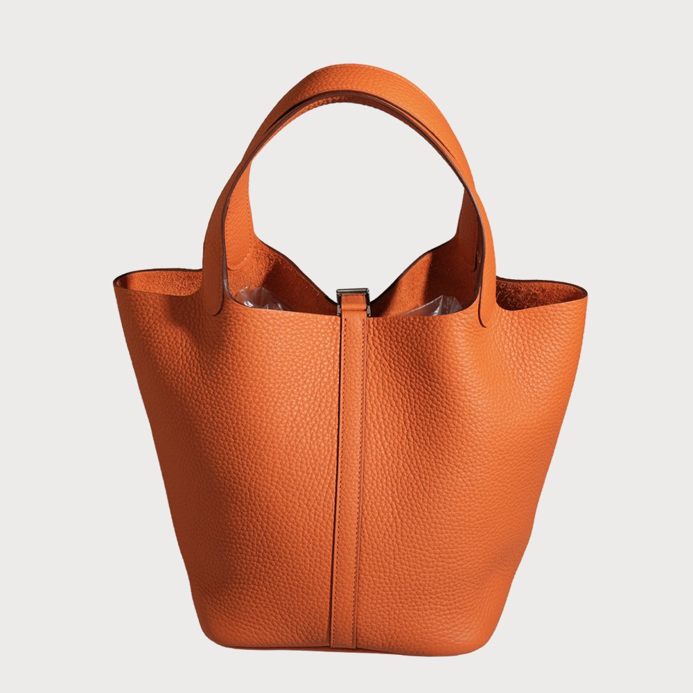 Hermès Picotin Lock 22 Orange With Palladium Hardware - view 11