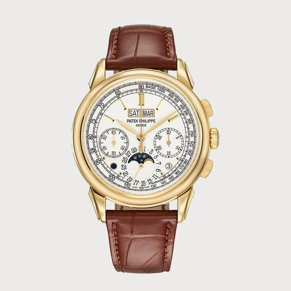 Patek Philippe Perpetual Calendar Chronograph With White Dial In Yellow Gold