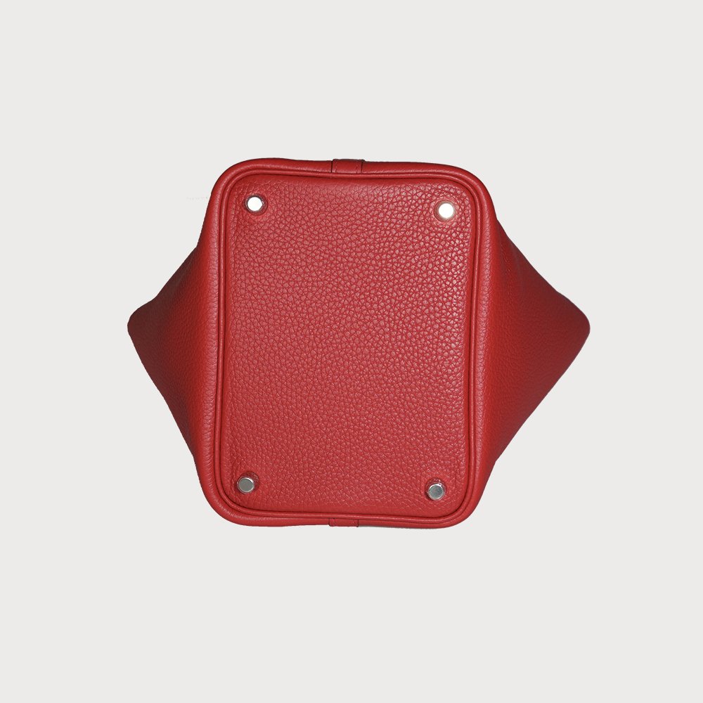 Hermès Picotin Lock 18 Rouge Casaque / Red With Palladium Hardware In Taurillon Clemmence - view 12