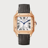 Cartier Santos Medium In Rose Gold On A Leather Strap