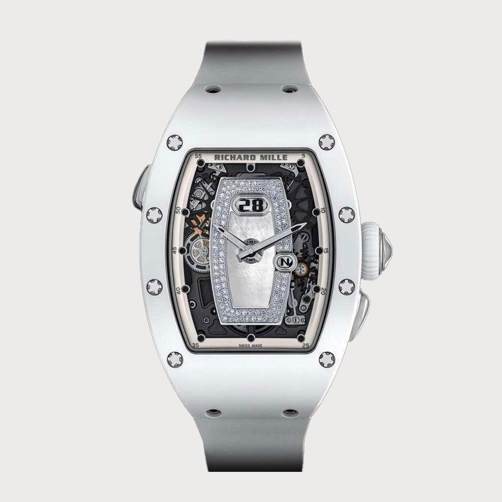 Richard Mille Rm037 White Ceramic With Diamond Dial