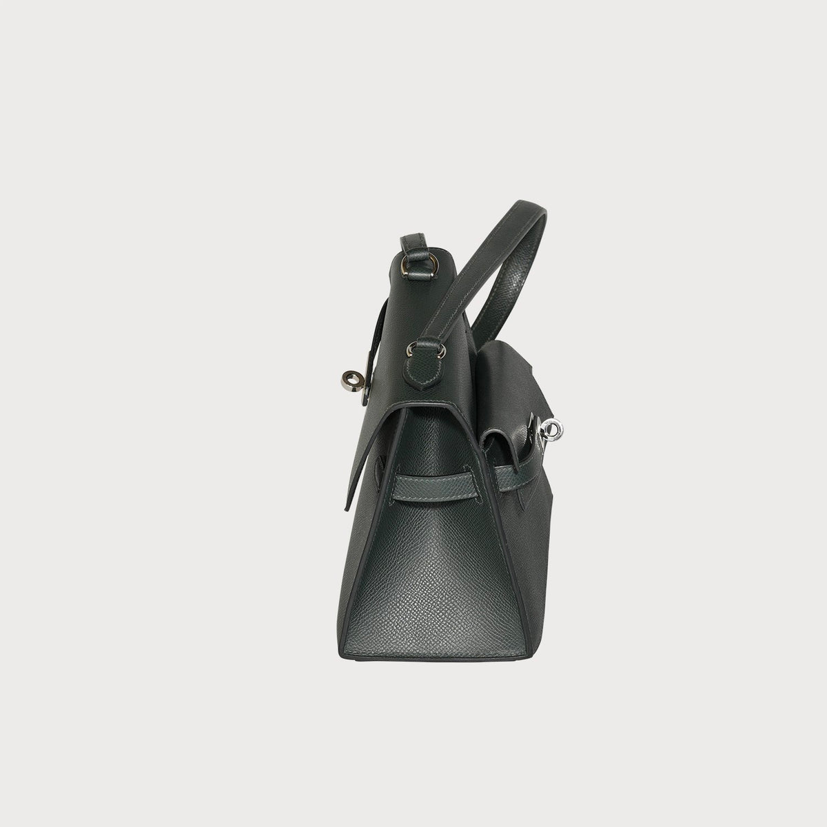 Hermès Mini Kelly 20 En Desordre In Vert Fonce With Palladium Hardware In Epsom Leather - view 14