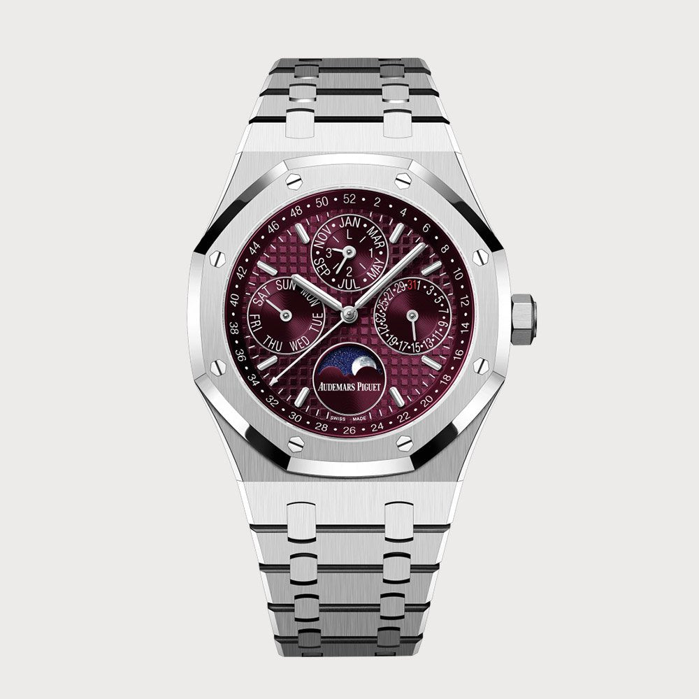 Audemars Piguet Royal Oak 41 Perpetual Calendar In White Gold With Cherry Dial