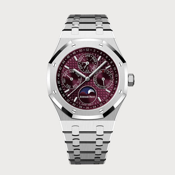 Audemars Piguet Royal Oak 41 Perpetual Calendar In White Gold With Cherry Dial