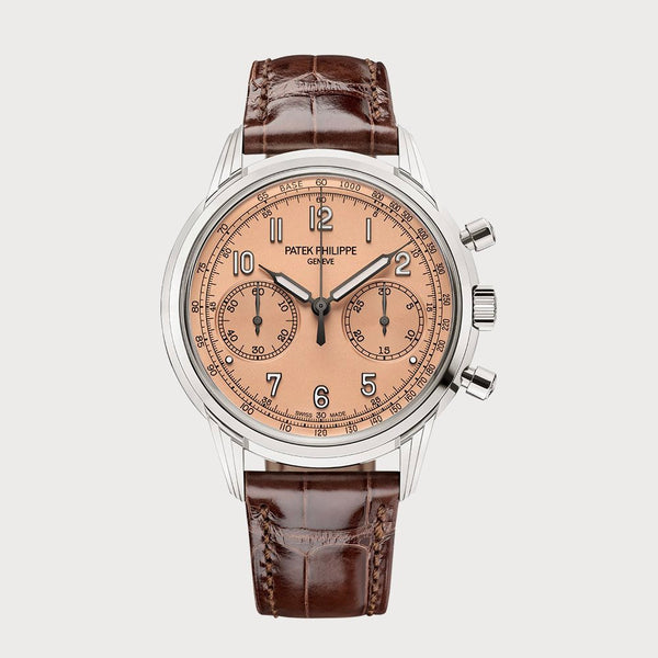 Patek Philippe Chronograph Rose-Gilt Opaline Dial In White Gold