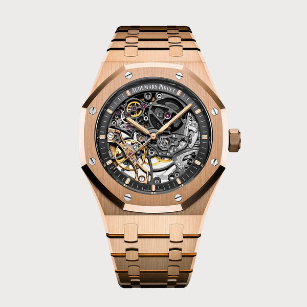Audemars Piguet Royal Oak 41 Double Balance Wheel Skeleton In Rose Gold