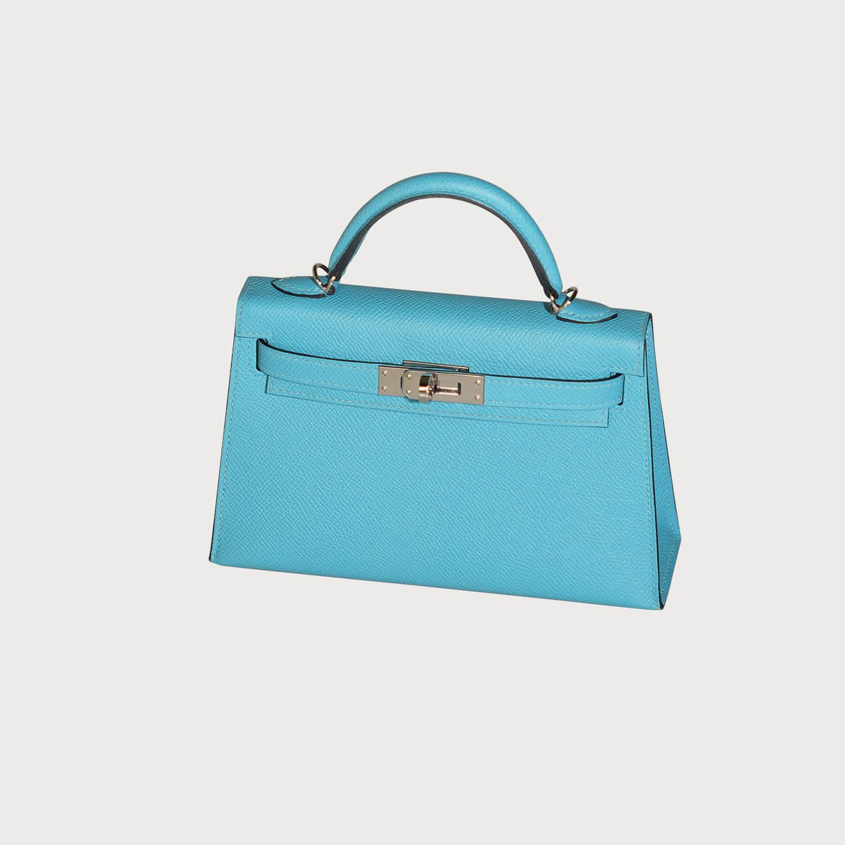 Hermès Mini Kelly 20 Blue Paradise (Baby Blue) Palladium Hardware In Epsom Leather