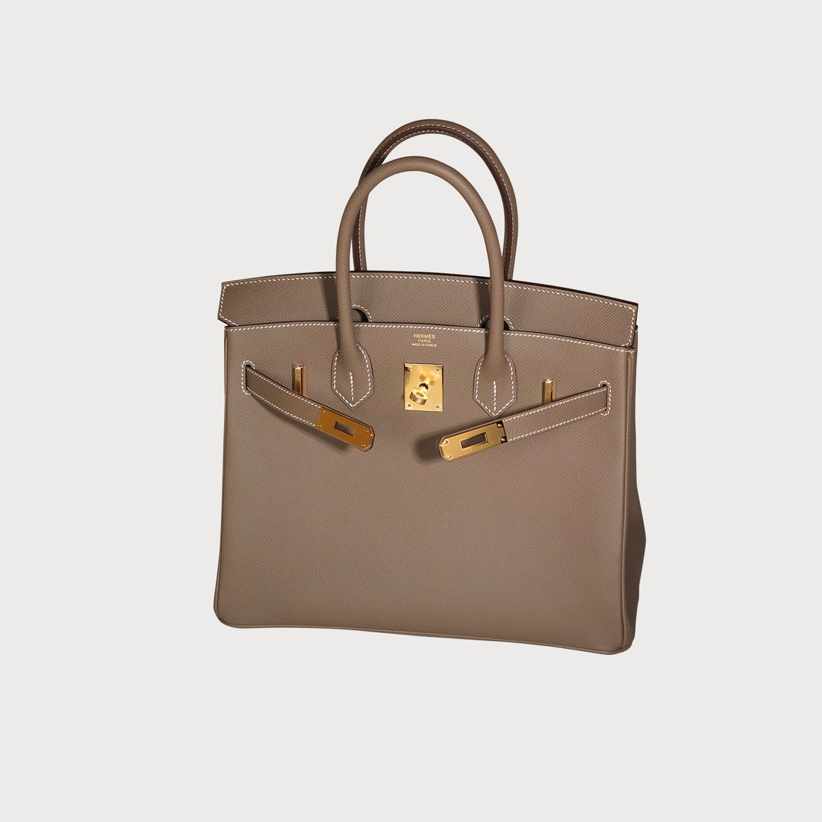 Hermès Hermes Birkin 30 Etoupe With Gold Hardware In Epsom Leather Retourne Shape - view 2