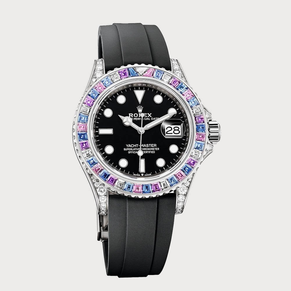 Rolex Yacht-Master Cotton Candy Rainbow Pastel Colours Sapphires & Diamonds