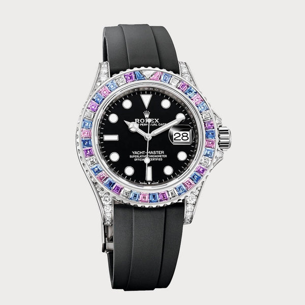 Rolex Yacht-Master Cotton Candy Rainbow Pastel Colours Sapphires & Diamonds