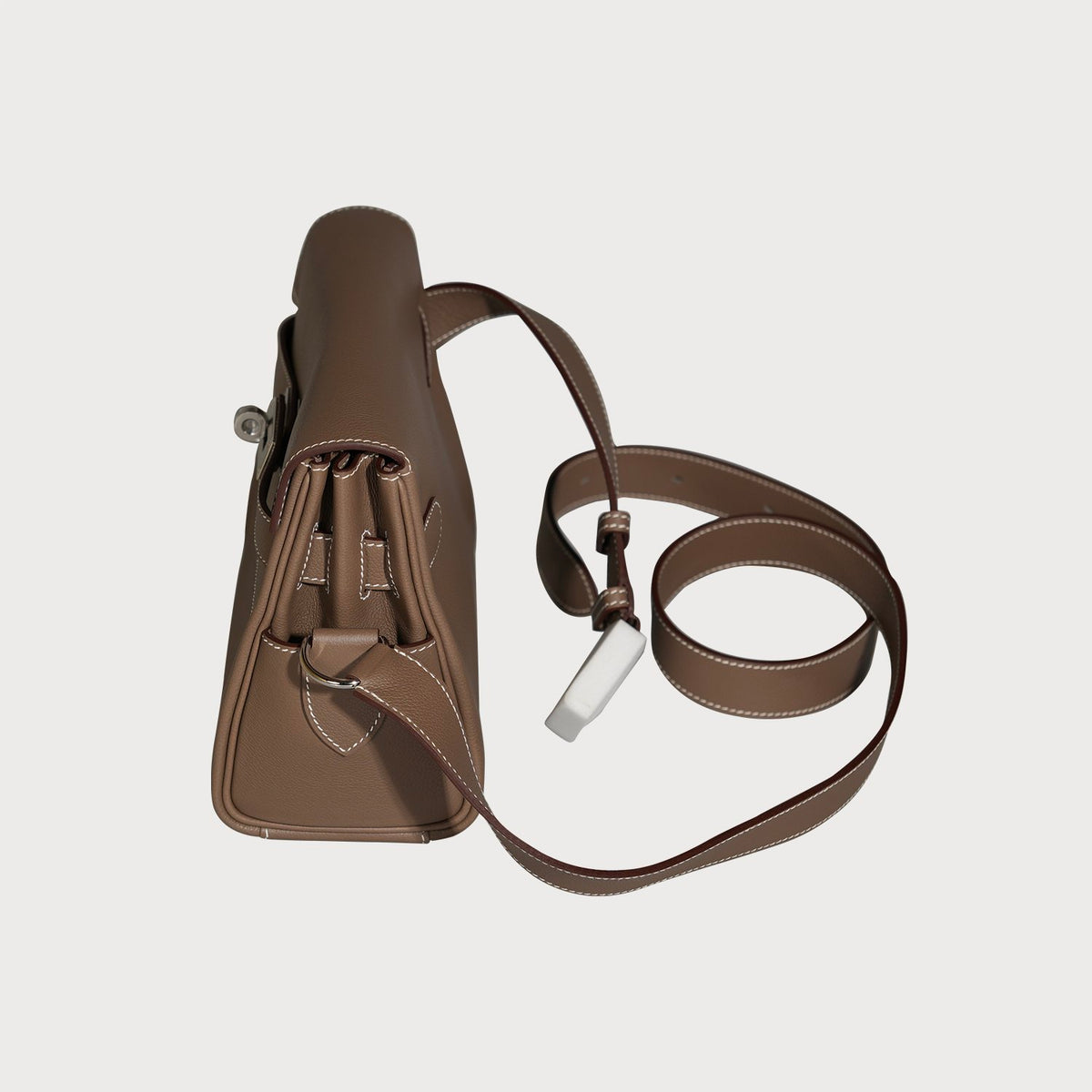 Hermès Kelly Messenger Pm Etoupe With Palladium Hardware In Evercolor Leather - view 9