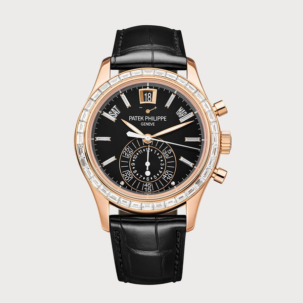 Patek Philippe Annual Calendar Chronograph In Rose Gold & Baguette Diamond Set