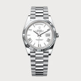 Day-Date 40 White Roman In Platinum