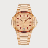 Ladies Nautilus Spessartite Set In Rose Gold