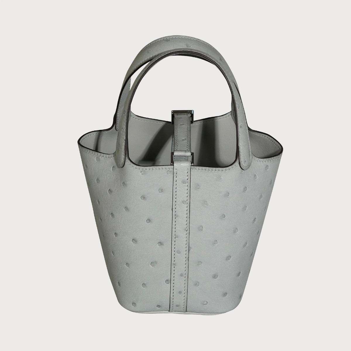 Hermès Picotin Micro 14 Blue Glacier With Palladium Hardware In Ostrich Leather - view 12