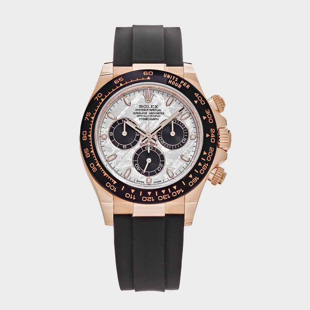 Rolex Daytona Meteorite In Rose Gold On Oysterflex