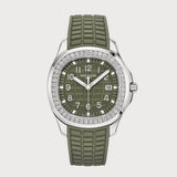 Aquanaut Luce In Stainless Steel With Green Dial & Diamond Set Bezel