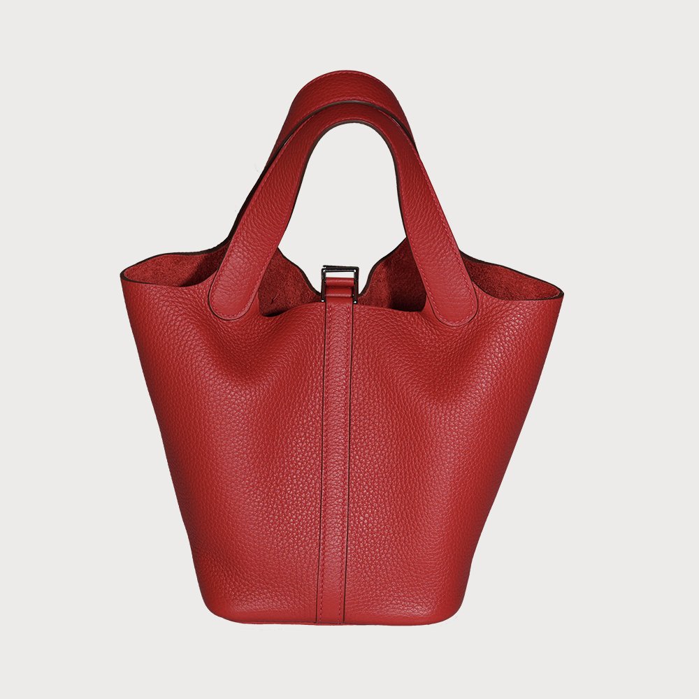 Hermès Picotin Lock 18 Rouge Casaque / Red With Palladium Hardware In Taurillon Clemmence - view 4