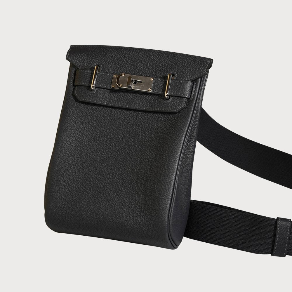 Hermès Hac A Dos Pm Caban With Palladium Hardware In Togo Leather - view 8