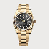 Sky-Dweller With Black Dial In Yellow Gold