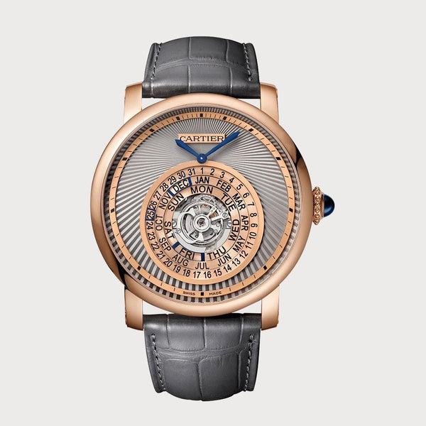 Cartier Rotonde 45 Mm Astrocalendaire Tourbillon In Rose Gold