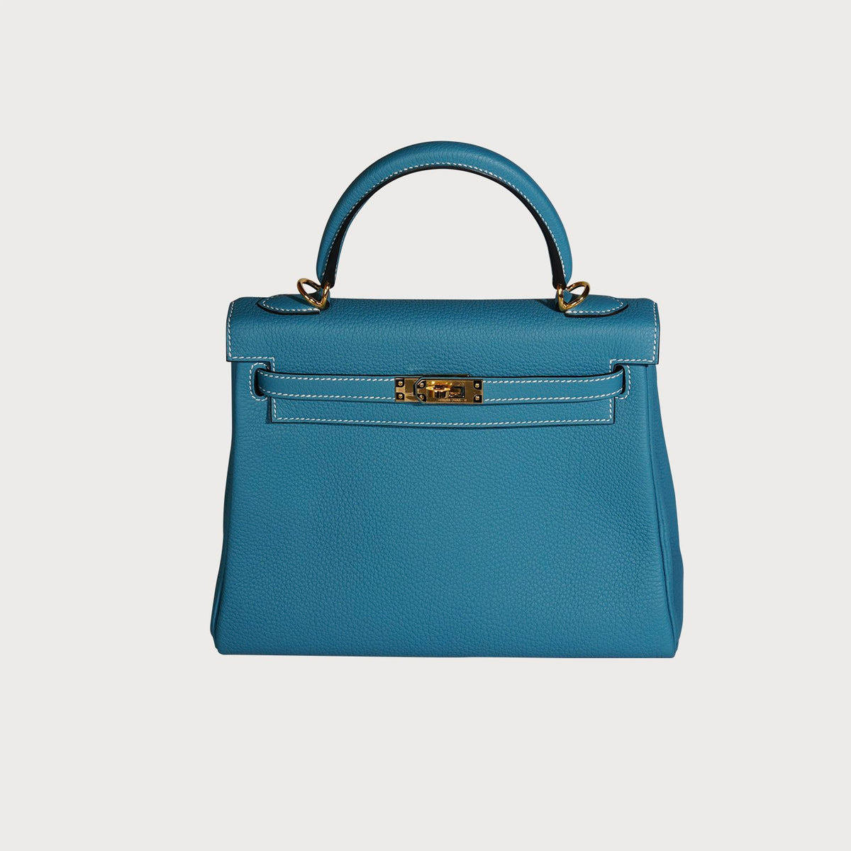 Hermès Kelly 25 Blue Jean With Gold Hardware In Togo Leather - view 8