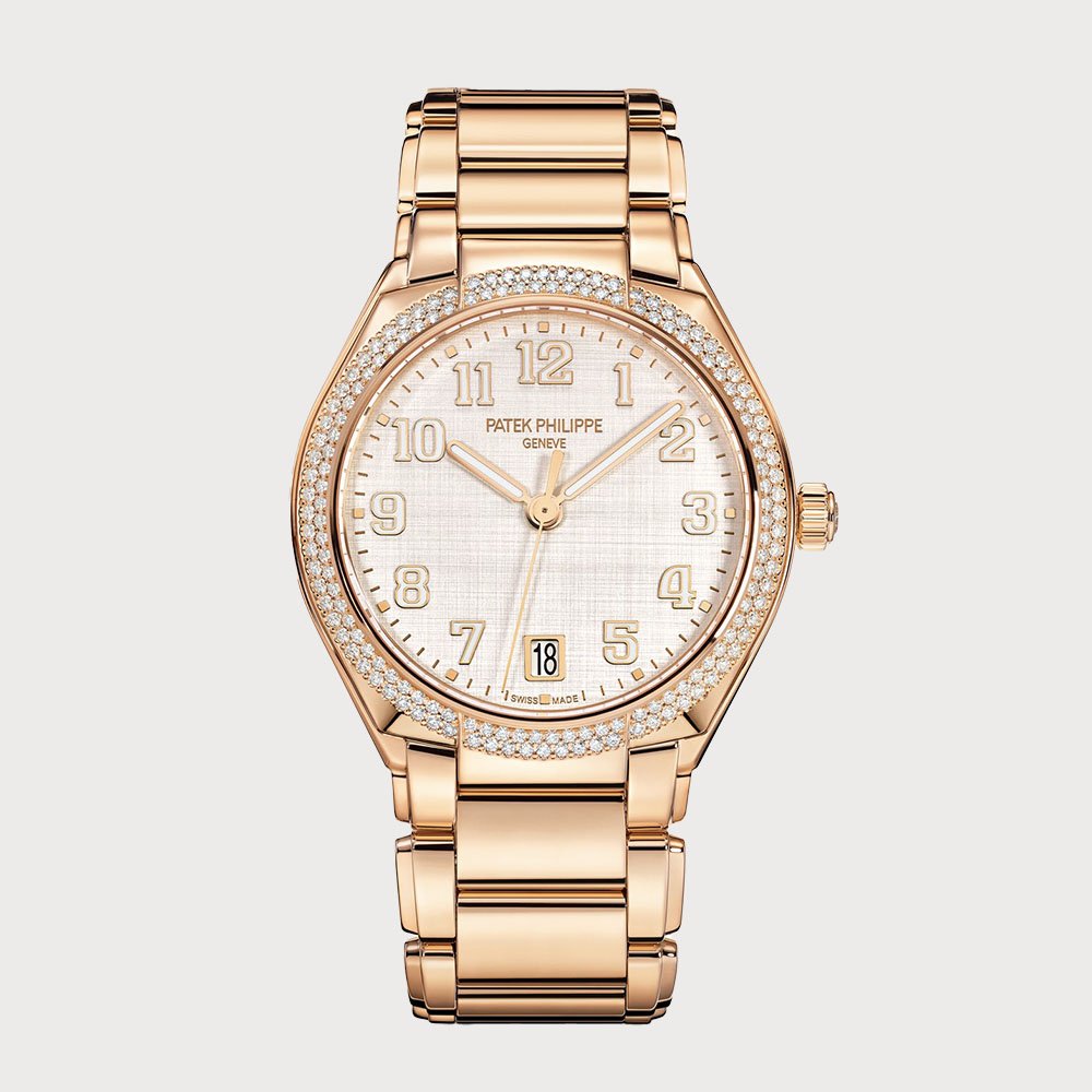 Patek Philippe Twenty~4 Diamond Set Bezel In Rose Gold With Satin-Finished Dial